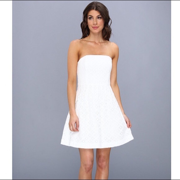 lilly pulitzer white strapless dress
